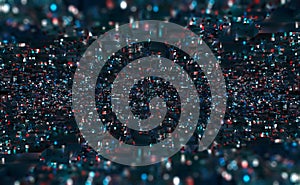 Big data concept. Open data. Blockchain. Cybersecurity and nanotechnology