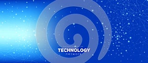 Big Data Concept. Technology Poster. Blue