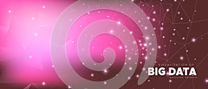 Big Data Concept. Technology Poster. Red