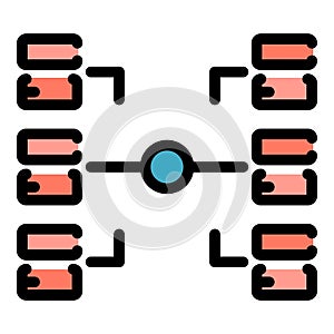 Big data connection icon vector flat