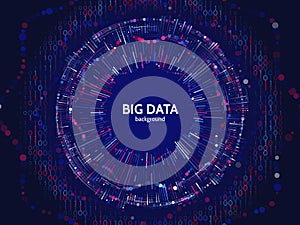 Big data connection structure. Abstract element with lines, dots