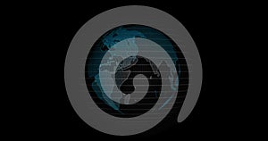 Big data 3d Earth. Binary code surrounding globe rotating. Retro digital Earth. Digital data globe,abstract 3D rendering