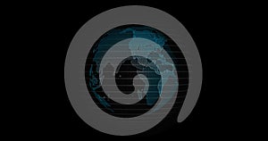 Big data 3d Earth. Binary code surrounding globe rotating. Retro digital Earth. Digital data globe,abstract 3D rendering