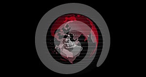 Big data 3d Earth. Binary code surrounding globe rotating. Retro digital Earth. Digital data globe,abstract 3D rendering