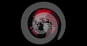 Big data 3d Earth. Binary code surrounding globe rotating. Retro digital Earth. Digital data globe,abstract 3D rendering