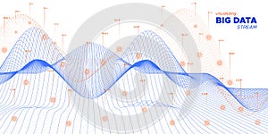 Big Data 3d. Orange Infographic Illustration.