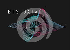 Big Data 3D plot visualization background illustration. photo