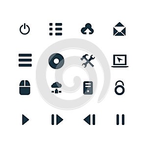 Big data, database icons set