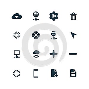 Big data, database icons set