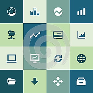 Big data, database icons universal set