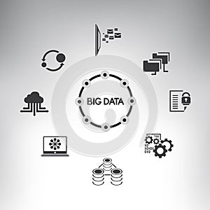 Big data diagram, web analytics infographic