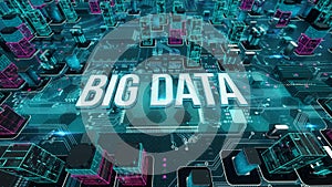 Big Data with digital technology concept 3D rendering