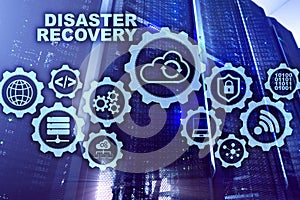 Big Data Disaster Recovery concept. Backup plan. Data loss prevention on a virtual screen