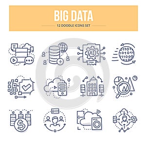 Big Data Doodle Icons photo