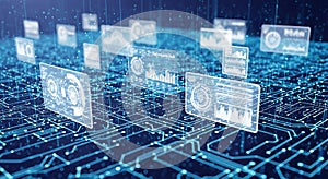 Big data flowing across digital infrastructure