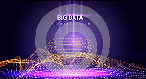 Big data. Futuristic info graphics aesthetic design. Visual information complexity. Intricate data threads plot. Business