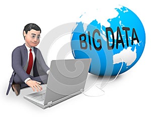 Big Data Globe Worldwide Computing 3d Rendering