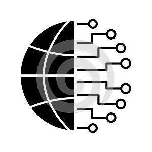 Big data glyph icon