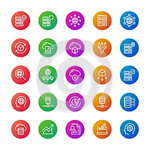 Big Data - 25 icons image.