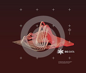 Big data graph visualization. Dynamic effect. Cover design template. Can be used for advertising.