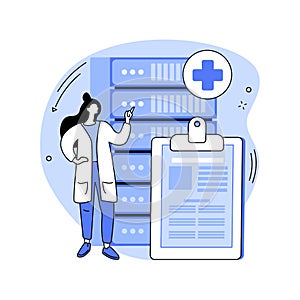 Big data in healthcare abstract concept vector illustration.