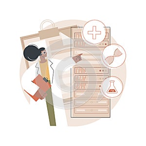 Big data in healthcare abstract concept vector illustration.