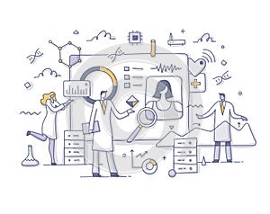 Big Data in Healthcare Concept Doodle Illustration