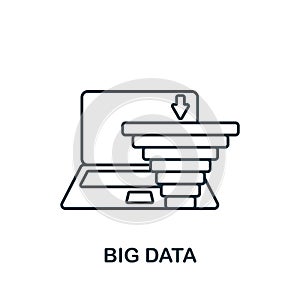 Big Data icon. Line simple Industry 4.0 icon for templates, web design and infographics