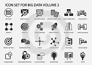 Big data icon set in flat design photo