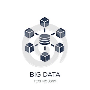 Big data icon. Trendy flat vector Big data icon on white background from Technology collection
