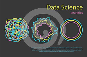 Big data information analytics vector flat illustation
