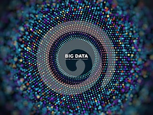 Big data information vector concept. Abstract futuristic background with 3d visualization
