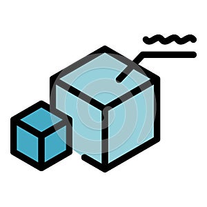 Big data integration icon vector flat