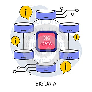 Big data. Intricate network of data processing and storage.