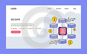 Big data. Intricate network of data processing and storage.