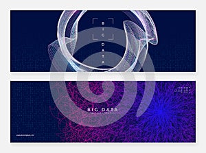 Big data learning. Digital technology abstract