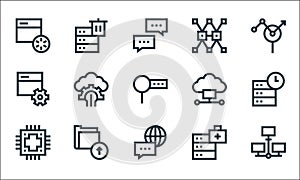 big data line icons. linear set. quality vector line set such as , communication, data, database, file, development, cloud