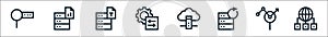 big data line icons. linear set. quality vector line set such as communication, search, refresh, cloud server, server, text,