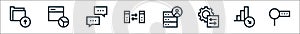 Big data line icons. linear set. quality vector line set such as search, decrease, server, database, data transfer, speech bubble