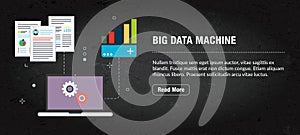 Big data machine concept banner for internet