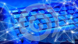 Big data machine learning algorithm concept, cyberspace coding system