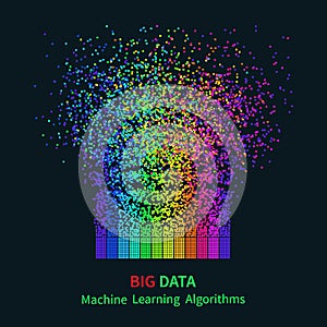 BIG DATA Machine Learning Algorithms. Analysis of Information Minimalistic Infographics Design. Science/Technology Background. Vec