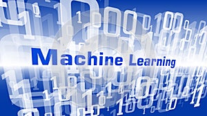 Big data machine learning computer software innovation, binary code numbers backdrop