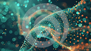 Big data network connecting glowing nodes in cyberspace