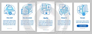 Big data onboarding mobile app page screen with linear concepts
