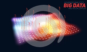 Big data plot colorful visualization. Futuristic infographic. Information aesthetic design. Visual data complexity.