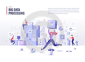 Big Data Processing Flat Illustration Concept