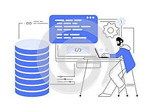 Big data programming abstract concept vector illustration.