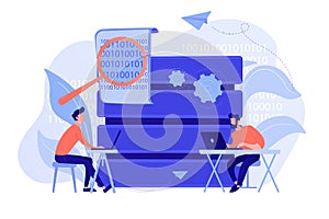 Big data programming concept vector illustration.