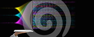 Big data and data science concepts. Business analytics technology is computing, analysing and extracting complex statistic data
